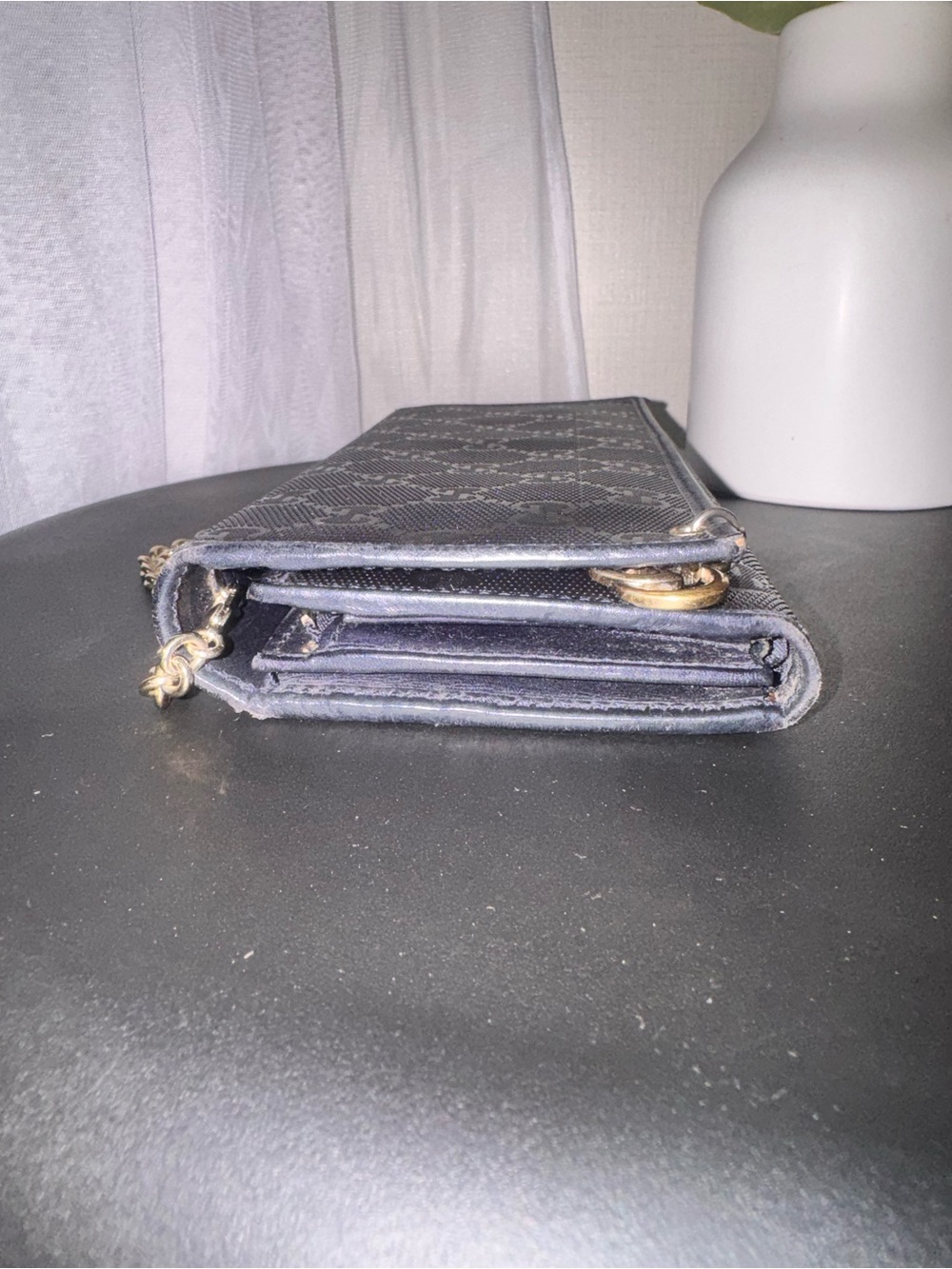 Gucci Navy GG Monogram Wallet on Chain - Picture 6 of 16